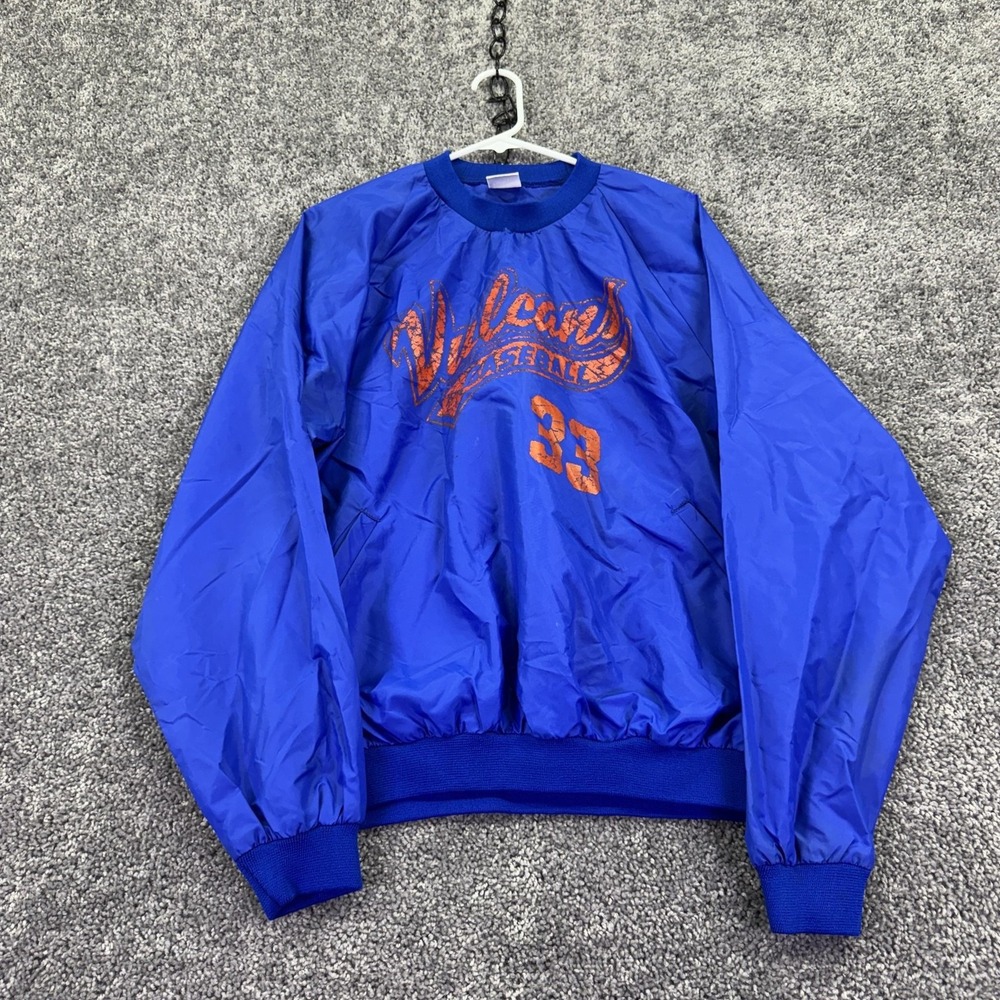 Vintage Vulcans Jacket Mens Medium Blue Baseball BIKE Pullover 33 Warmup